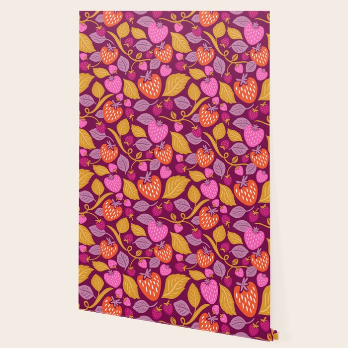 Strawberry Fields - Magenta Gold Wallpaper Gallery Image 2