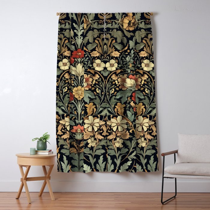Floralia Vintage Bloom Window Curtain Gallery Image 5