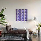 Retro Wavy Lines Pattern in Ocean Blue Wood Wall Art Gallery Image 2