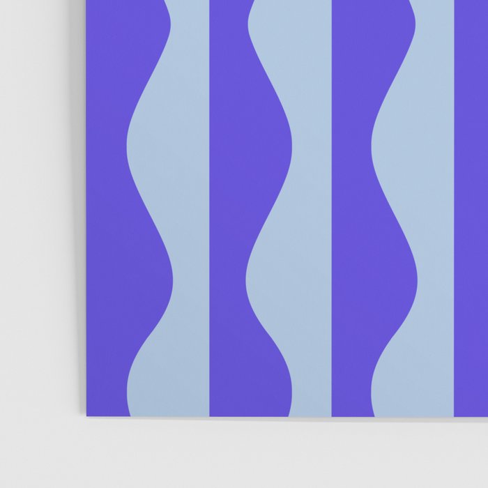 Retro Wavy Lines Pattern in Ocean Blue Poster Gallery Image 3