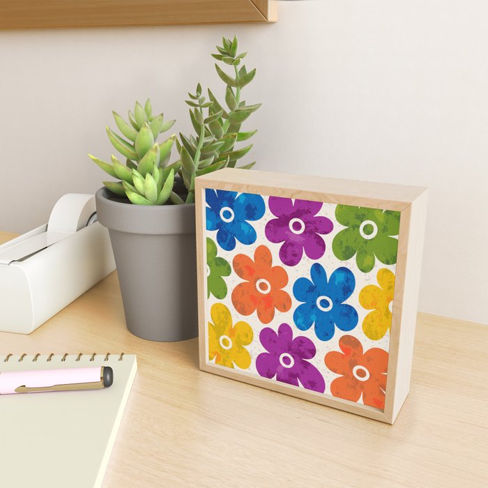 Colorful Retro Floral Pattern Mini Art Print Gallery Image 2