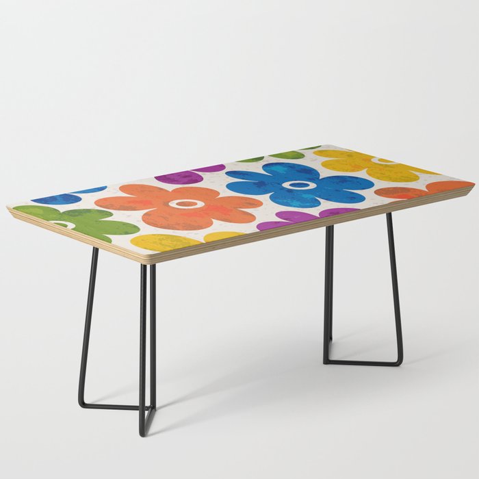 Colorful Retro Floral Pattern Coffee Table Gallery Image 1