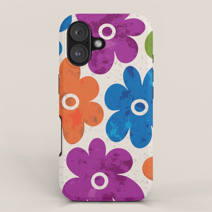 Colorful Retro Floral Pattern iPhone Case Gallery Image 1