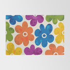 Colorful Retro Floral Pattern Rug Gallery Image 2
