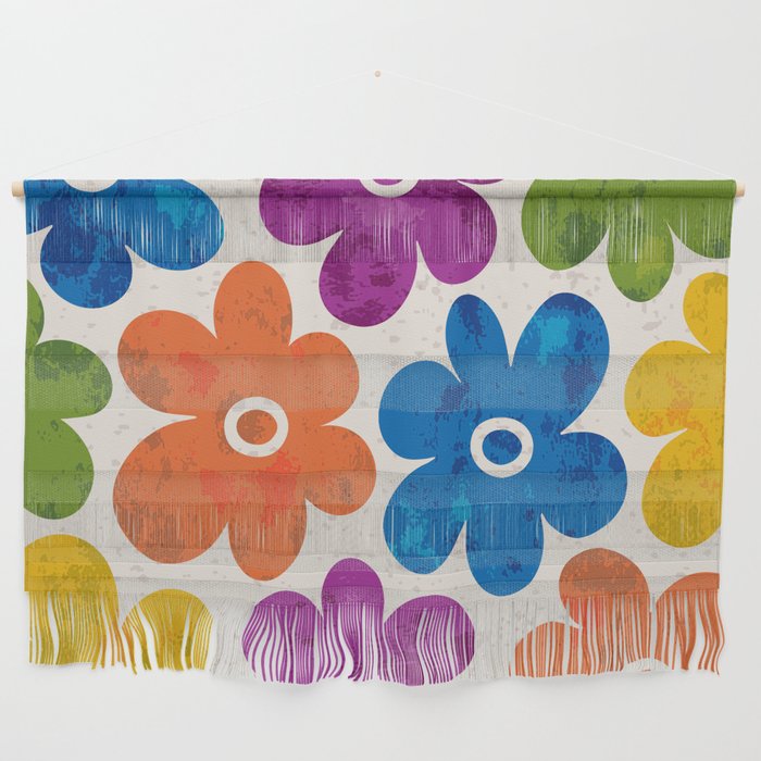 Colorful Retro Floral Pattern Wall Hanging Gallery Image 1