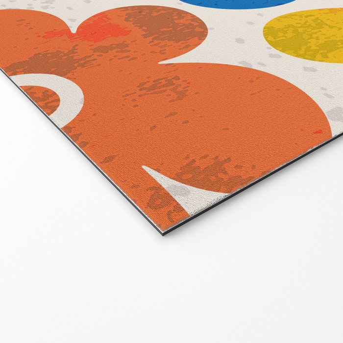 Colorful Retro Floral Pattern Welcome Mat Gallery Image 2