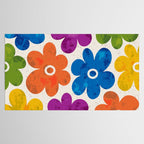 Colorful Retro Floral Pattern Tablecloth Gallery Image 2