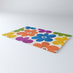 Colorful Retro Floral Pattern Rug Gallery Image 3