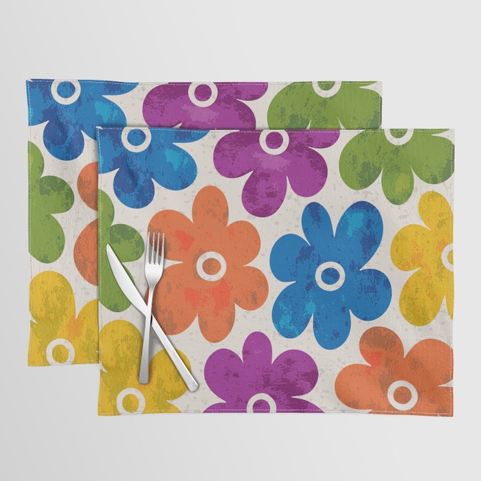 Colorful Retro Floral Pattern Placemat Gallery Image 1
