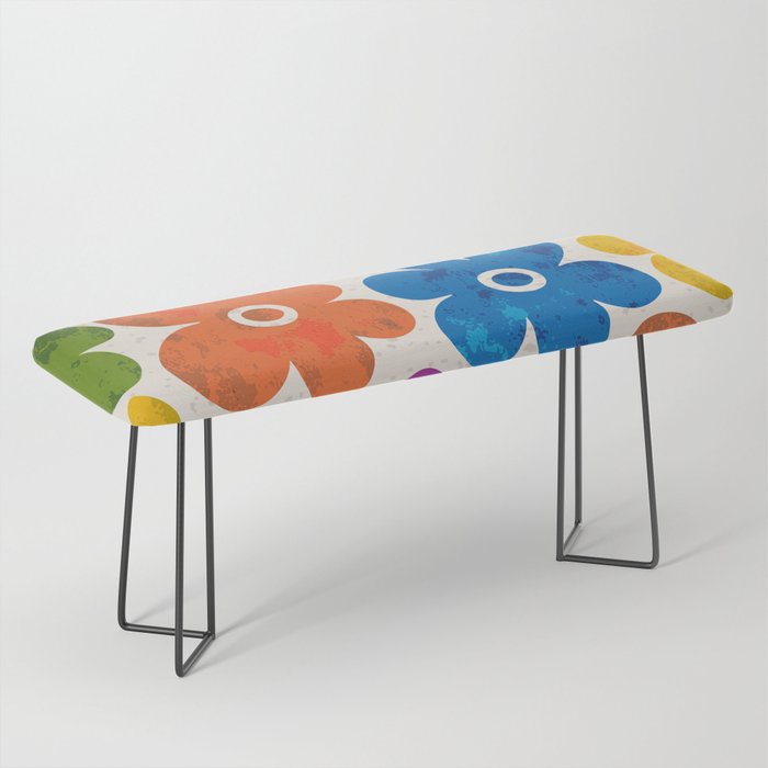 Colorful Retro Floral Pattern Bench Gallery Image 1