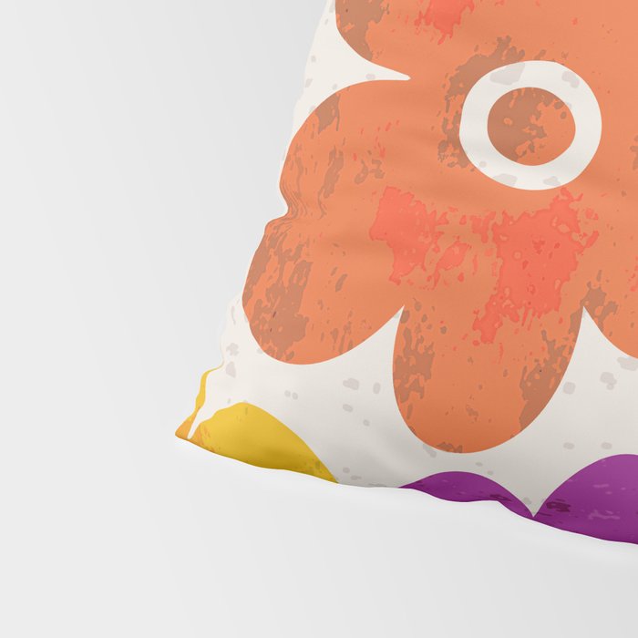 Colorful Retro Floral Pattern Pillow Sham Gallery Image 4