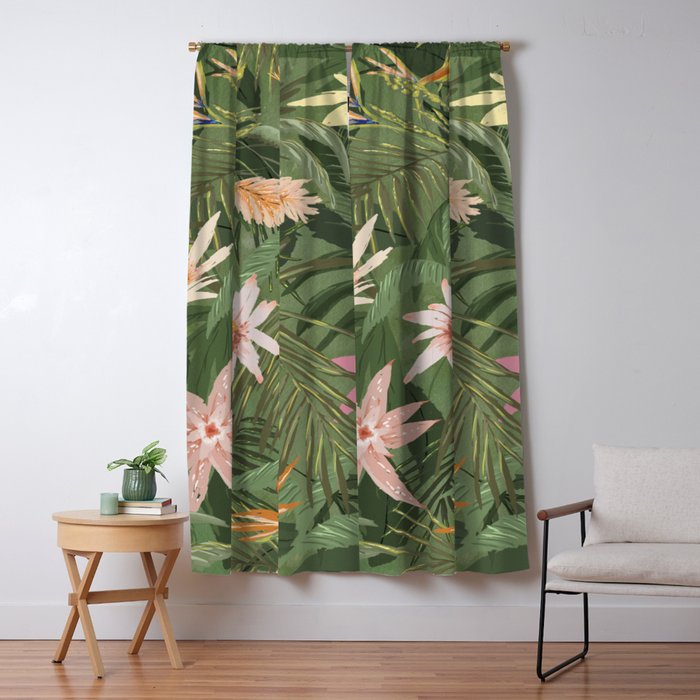 Tropical Flora Window Curtain Gallery Image 1
