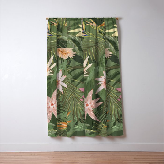 Tropical Flora Window Curtain Gallery Image 3