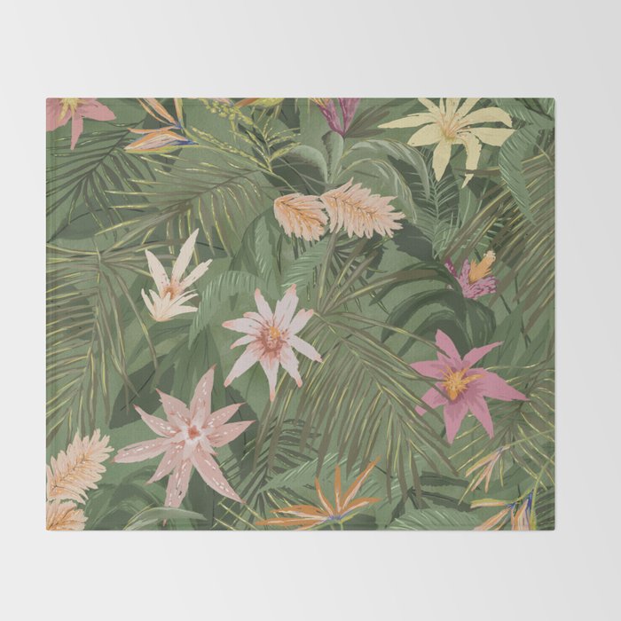 Tropical Flora Throw Blanket Gallery Image 2