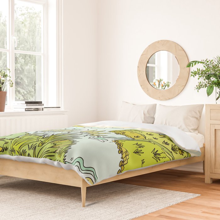 home is where you park it // wandering in new zealand // retro surf art by surfy birdy Duvet Cover Gallery Image 2