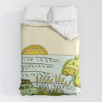 home is where you park it // wandering in new zealand // retro surf art by surfy birdy Duvet Cover Gallery Image 6