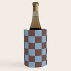 Checkerboard  Retro Mahogany Brown Air Blue Wine Chiller Gallery Image 2