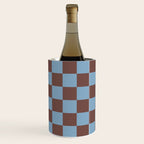 Checkerboard  Retro Mahogany Brown Air Blue Wine Chiller Gallery Image 3