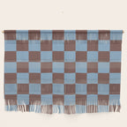 Checkerboard  Retro Mahogany Brown Air Blue Wall Hanging Gallery Image 1