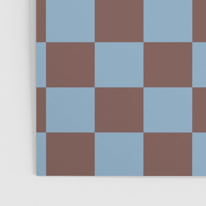 Checkerboard  Retro Mahogany Brown Air Blue Poster Gallery Image 3