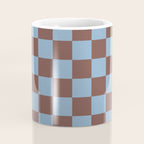 Checkerboard  Retro Mahogany Brown Air Blue Coffee Mug Gallery Image 4