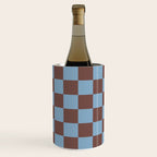 Checkerboard  Retro Mahogany Brown Air Blue Wine Chiller Gallery Image 1