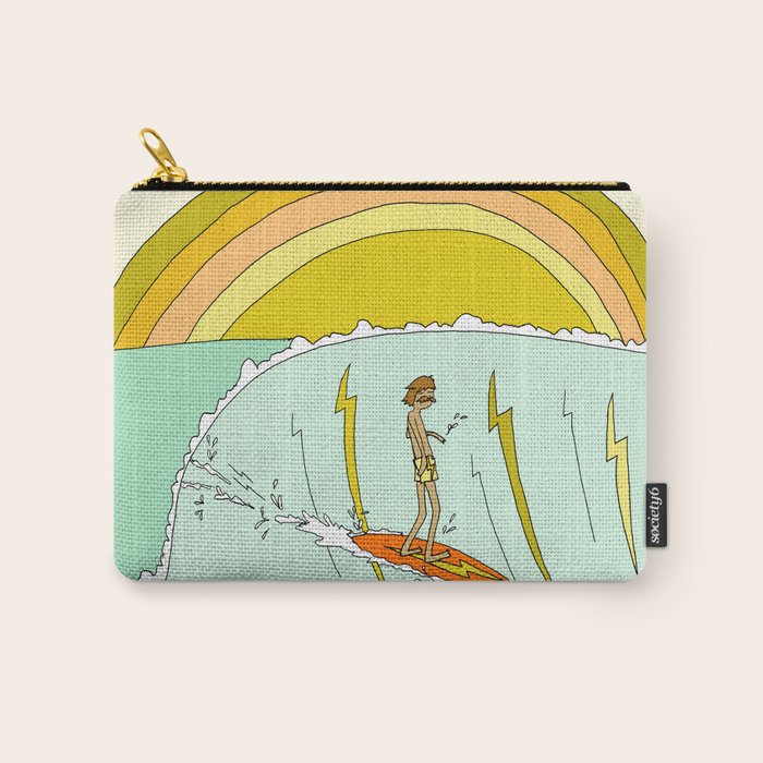 surf legend gerry lopez lightning bolt retro surf art by surfy birdy Carry All Pouch Gallery Image 1