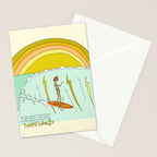 surf legend gerry lopez lightning bolt retro surf art by surfy birdy Stationery Card Gallery Image 2