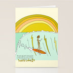 surf legend gerry lopez lightning bolt retro surf art by surfy birdy Stationery Card Gallery Image 2