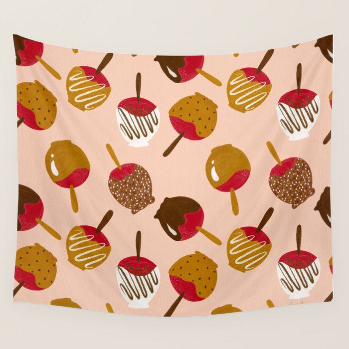 Caramel Apples - Red Wall Tapestry Gallery Image 4