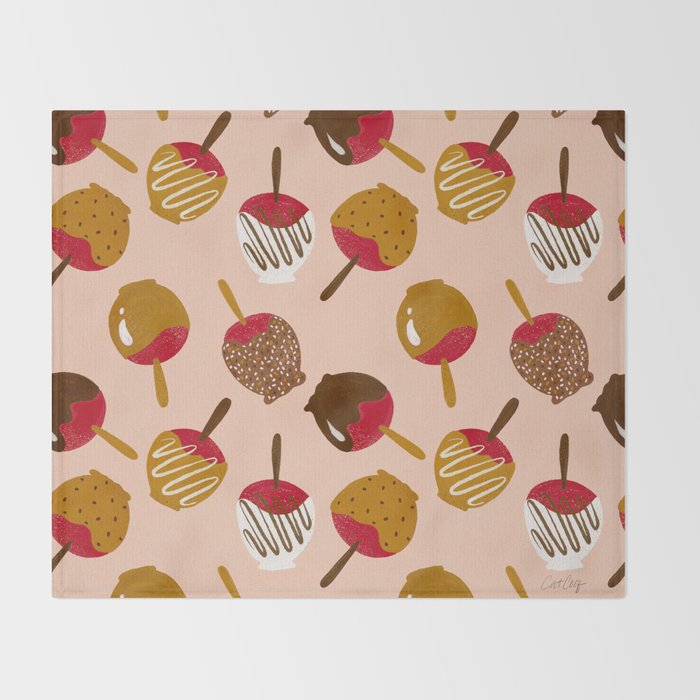 Caramel Apples - Red Throw Blanket Gallery Image 2