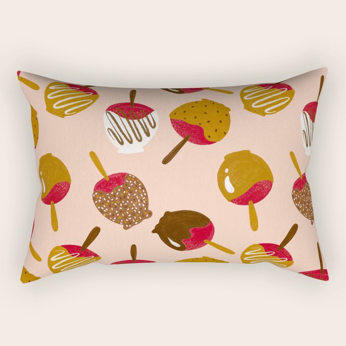 Caramel Apples - Red Rectangular Pillow Gallery Image 1