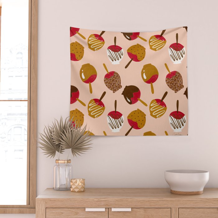 Caramel Apples - Red Wall Tapestry Gallery Image 2