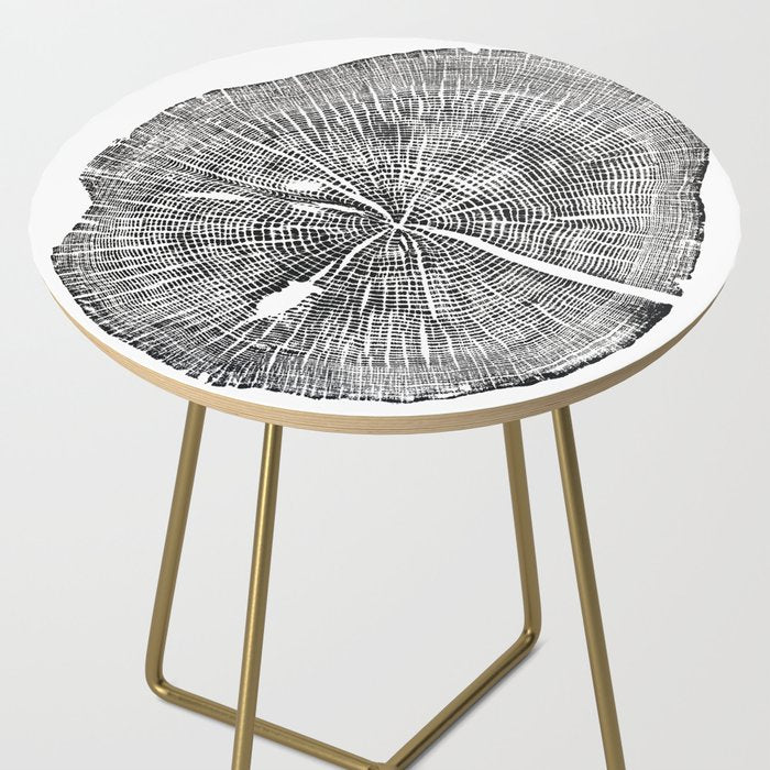 Shenandoah National Park, Oak - Tree ring ink woodblock print  Side Table Gallery Image 2