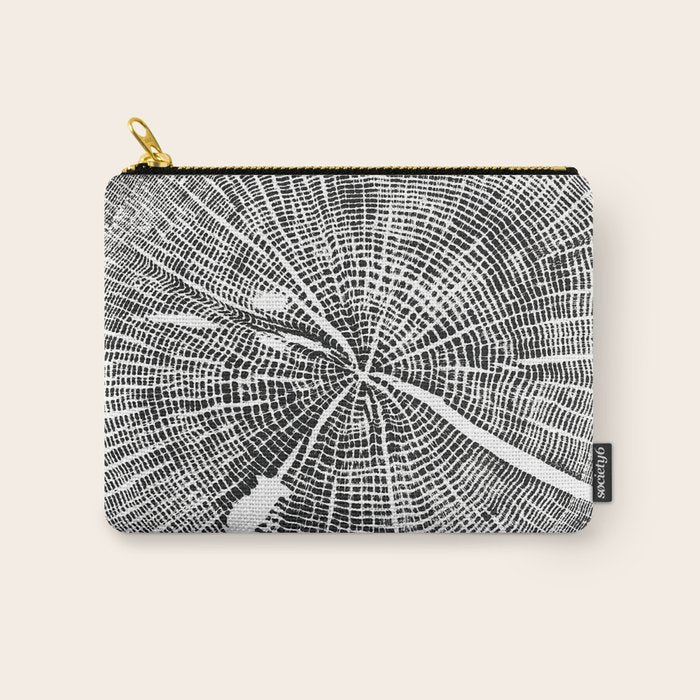 Shenandoah National Park, Oak - Tree ring ink woodblock print  Carry All Pouch Gallery Image 1