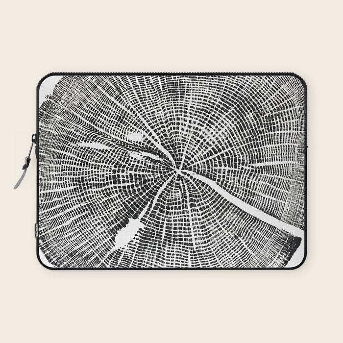 Shenandoah National Park, Oak - Tree ring ink woodblock print  Laptop Sleeve Gallery Image 1