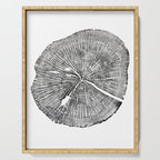Shenandoah National Park, Oak - Tree ring ink woodblock print  Serving Tray Gallery Image 1