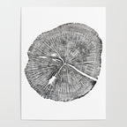 Shenandoah National Park, Oak - Tree ring ink woodblock print  Poster Gallery Image 4