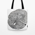 Shenandoah National Park, Oak - Tree ring ink woodblock print  Tote Bag Gallery Image 1