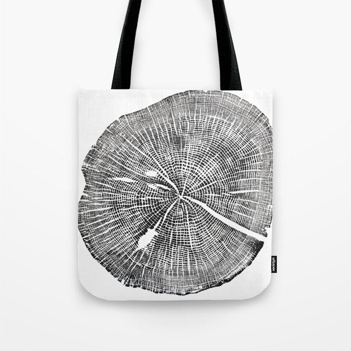 Shenandoah National Park, Oak - Tree ring ink woodblock print  Tote Bag Gallery Image 1