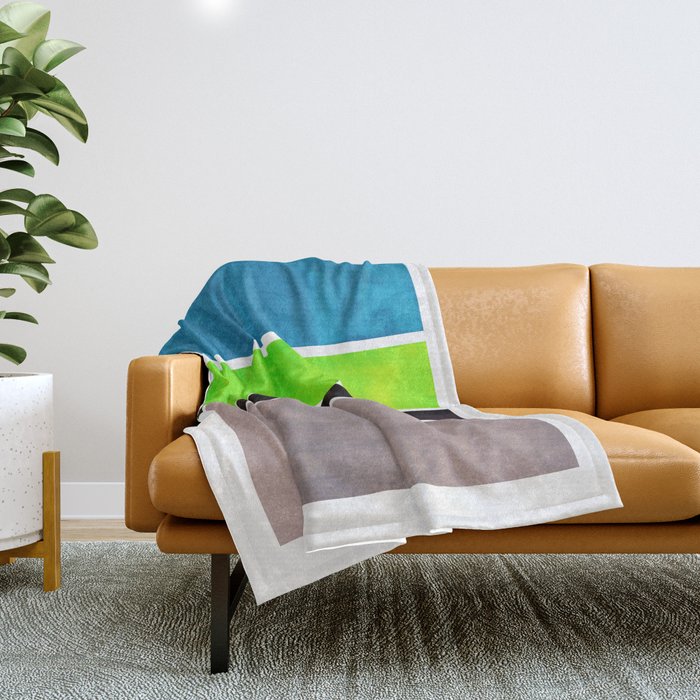 Lime Turquoise Coldfield Throw Blanket Gallery Image 1