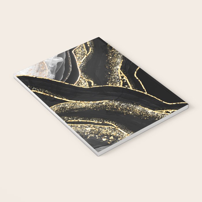 Black Night Glamour Marble Landscape Notebook Gallery Image 3