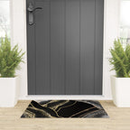 Black Night Glamour Marble Landscape Welcome Mat Gallery Image 3