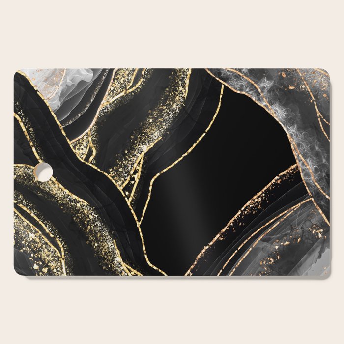 Black Night Glamour Marble Landscape Cutting Board Gallery Image 1