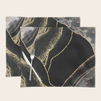 Black Night Glamour Marble Landscape Placemat Gallery Image 1