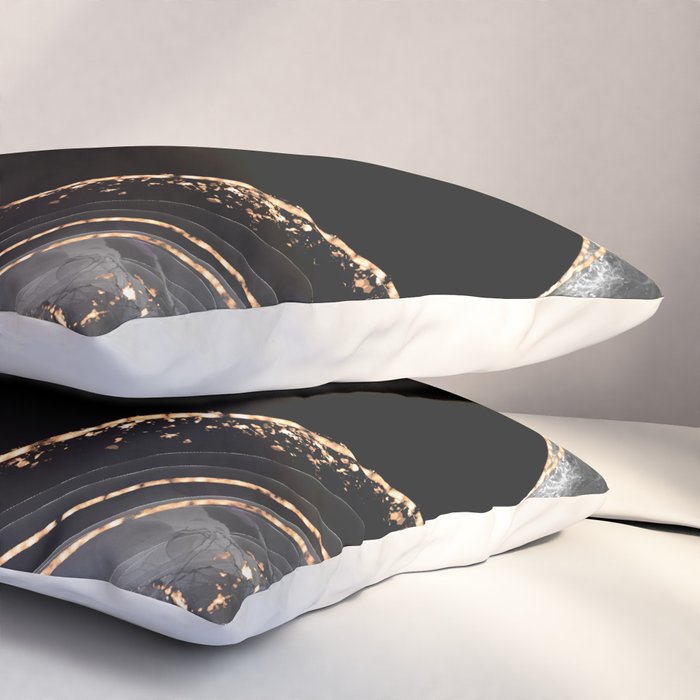 Black Night Glamour Marble Landscape Pillow Sham Gallery Image 3