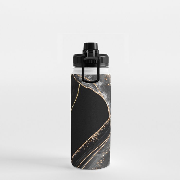 Black Night Glamour Marble Landscape Water Bottle Gallery Image 2