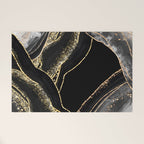 Black Night Glamour Marble Landscape Welcome Mat Gallery Image 1