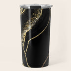 Black Night Glamour Marble Landscape Travel Mug Gallery Image 1
