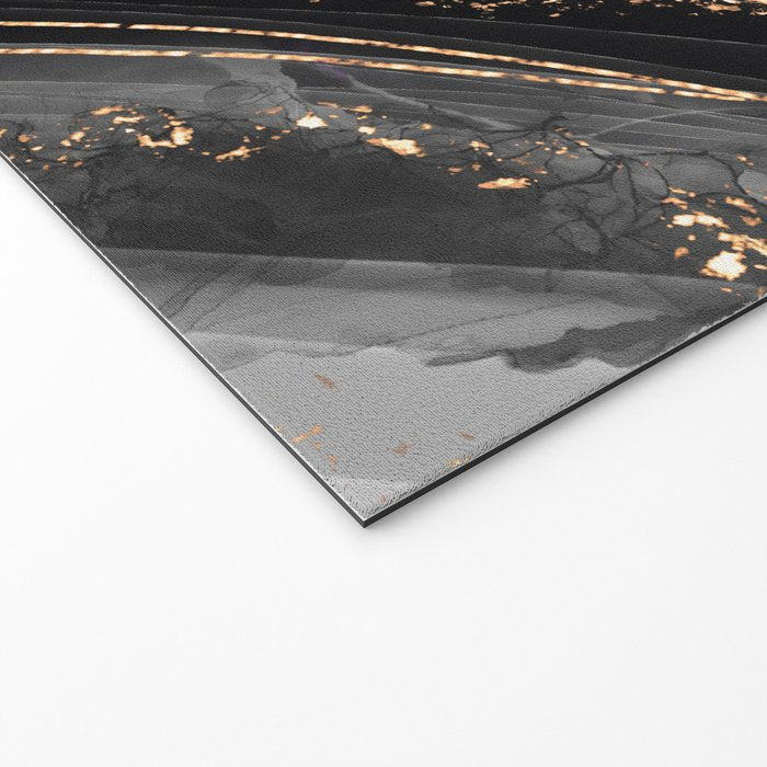 Black Night Glamour Marble Landscape Welcome Mat Gallery Image 2
